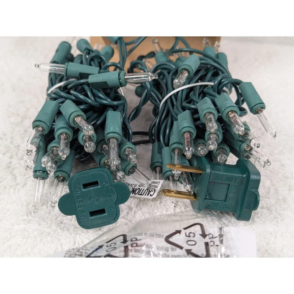 Christmas - Merry Brite - 70 Count - Mini Lights - Clear Bulb/Green Wire -2 Pack